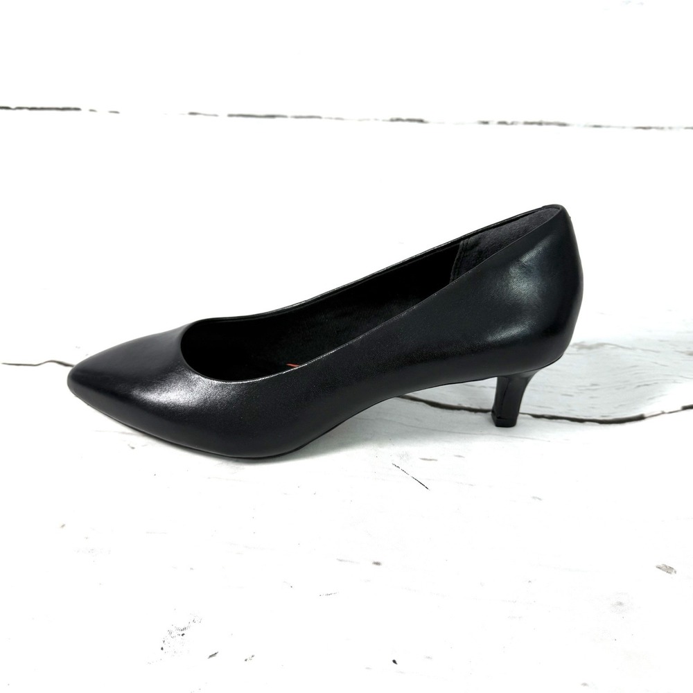Rockport Shoes Women's 8.5 Black Pumps Total motions Pointed Toe Kitten Heel New